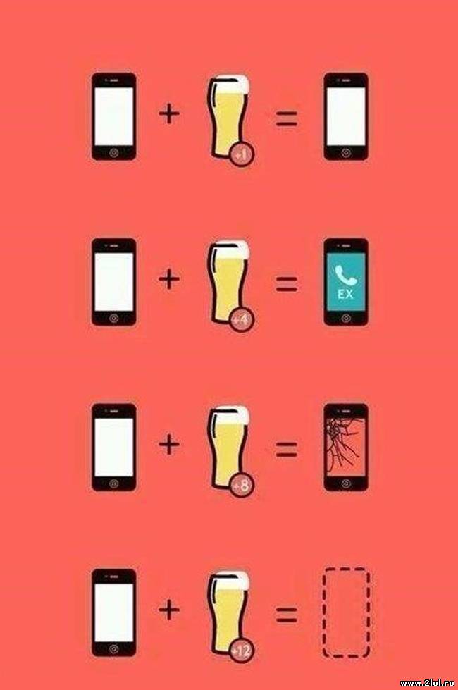 Combinația dintre alcool și telefon | poze haioase