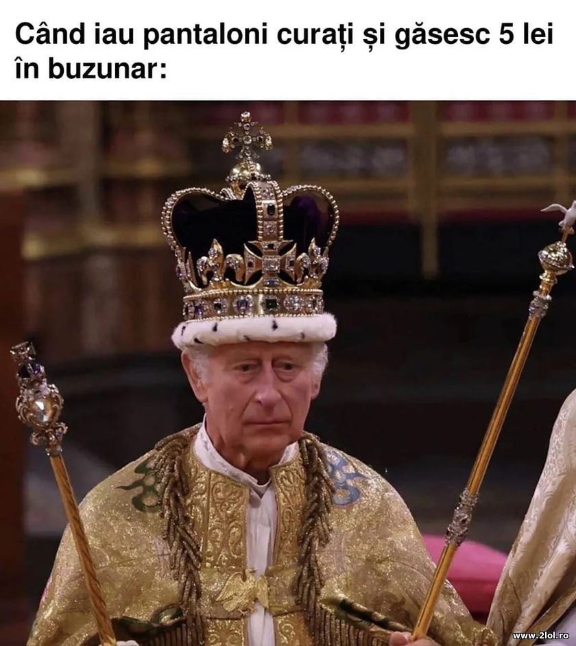 Cand iau pantaloni curati si gasesc 5 lei in buzun | poze haioase