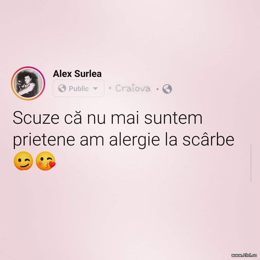 Scuze ca nu mai suntem prietene am alergie la scar | poze haioase