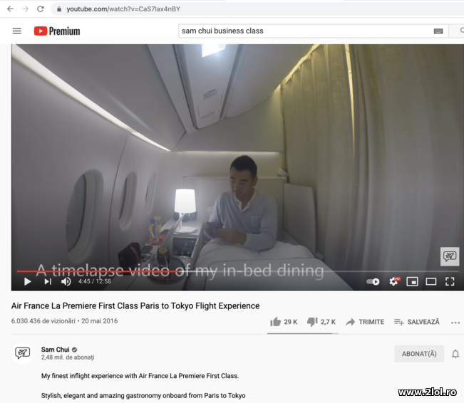 Sam Chui business class - Air France | poze haioase