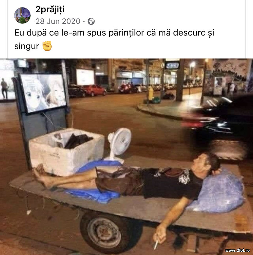 Eu dupa ce le-am spus parintilor ca ma descurg sin | poze haioase