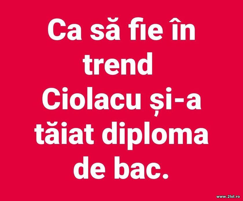 Ciolacu si diploma de bac | poze haioase