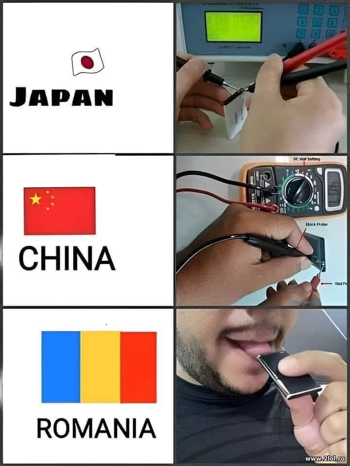 Testarea curentului in Japonia, China si Romania | poze haioase