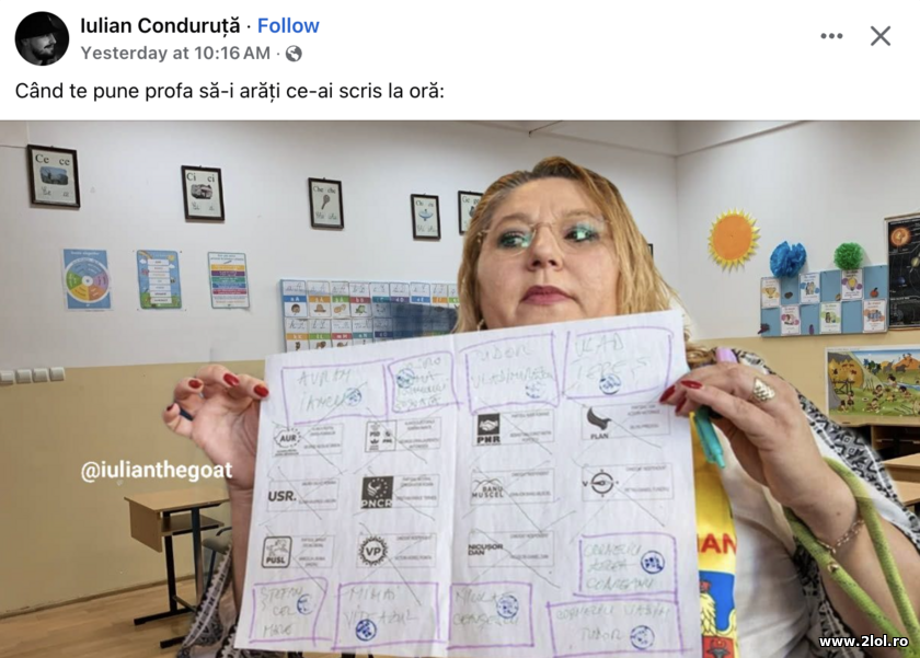 Cand te pune profa sa-i arati ce ai scris la ora | poze haioase
