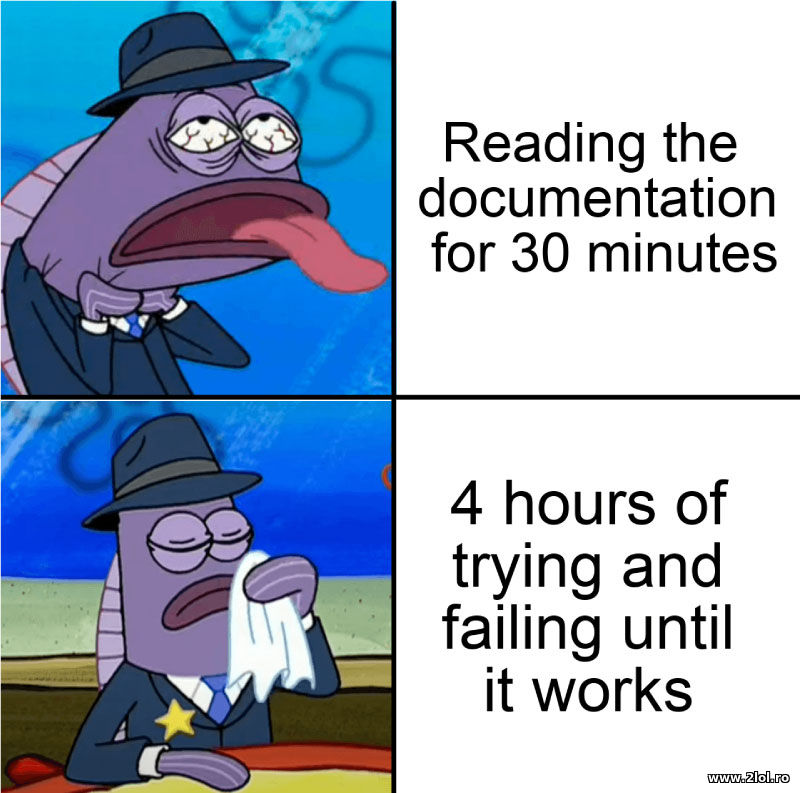 Reading documentation for 30 minutes - Code | poze haioase
