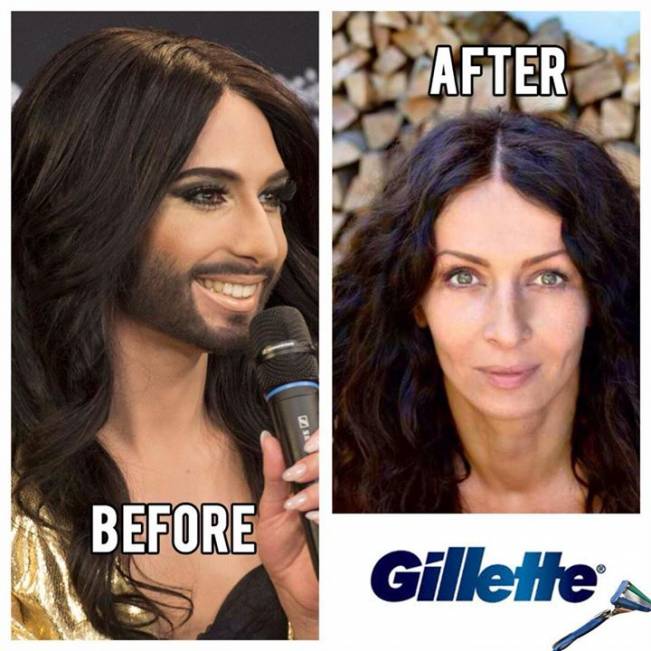 Conchita Wurst, după Gillette | poze haioase