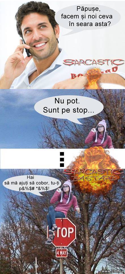 Sunt pe stop | poze haioase