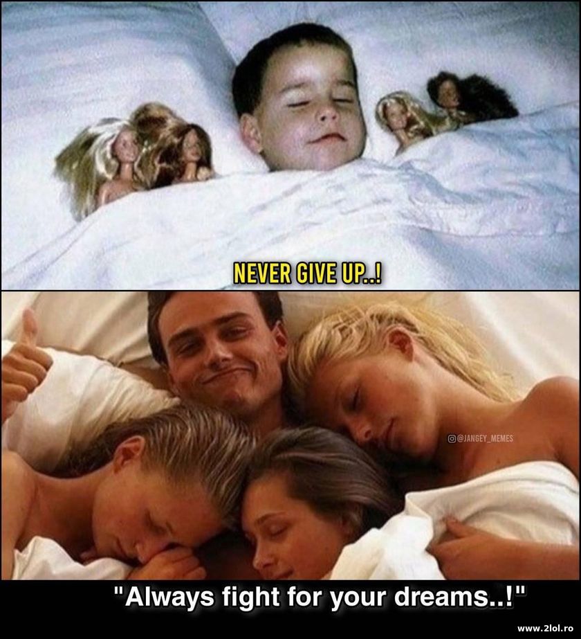 Never give up! Always fight for your dreams! | poze haioase