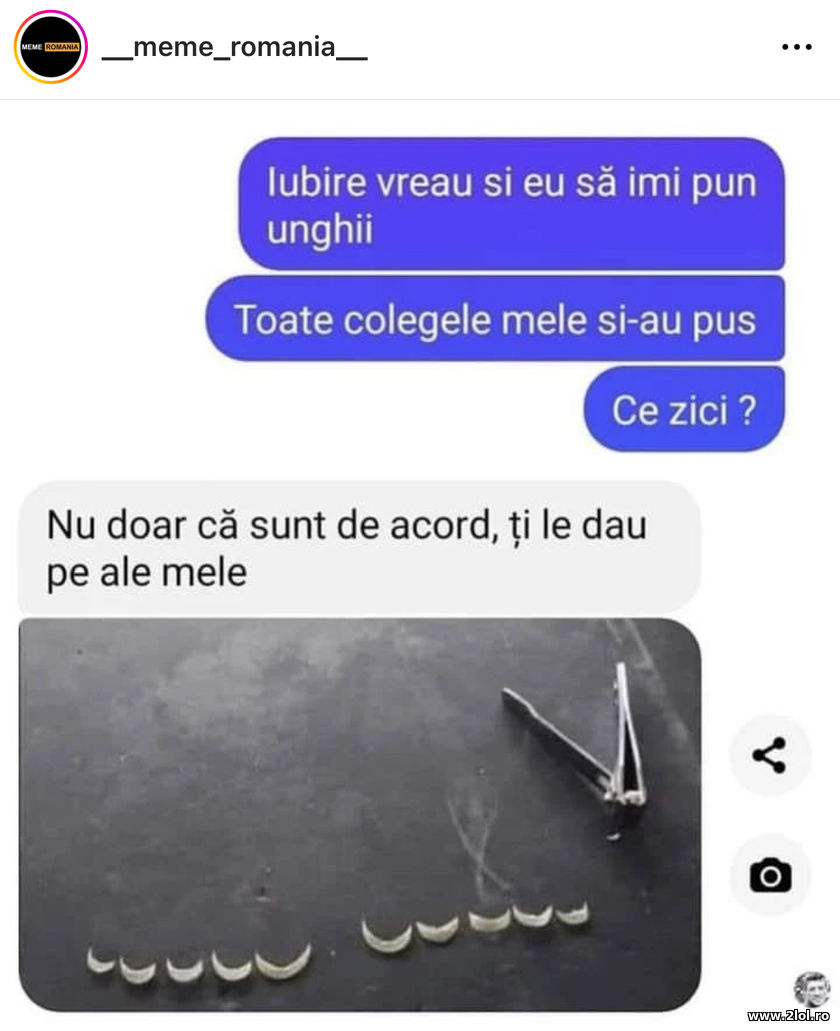 Iubire vreau sa imi pun unghii | poze haioase