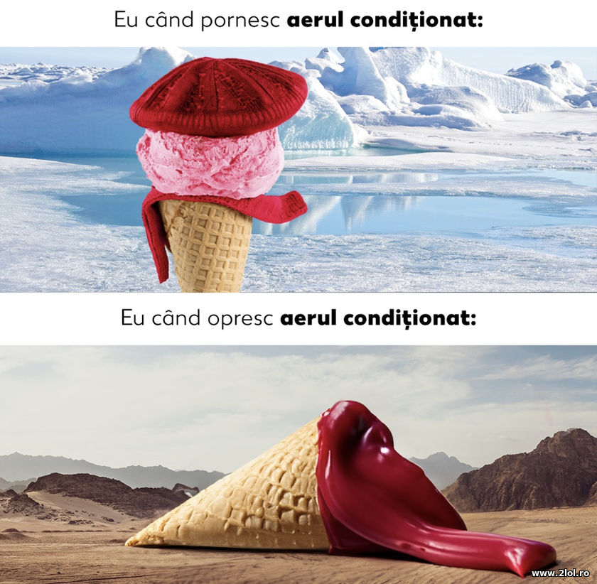 Eu cand pornesc si opresc aerul conditionat | poze haioase