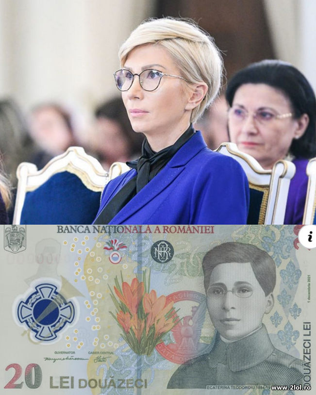 Raluca Turcan si bancnota de 20 de lei | poze haioase