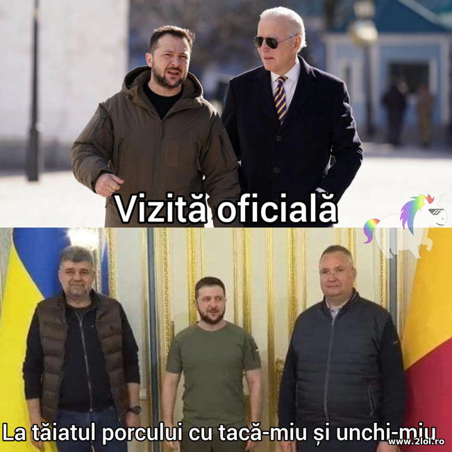 Vizita oficiala in Ucraina Joe Biden vs Romania | poze haioase