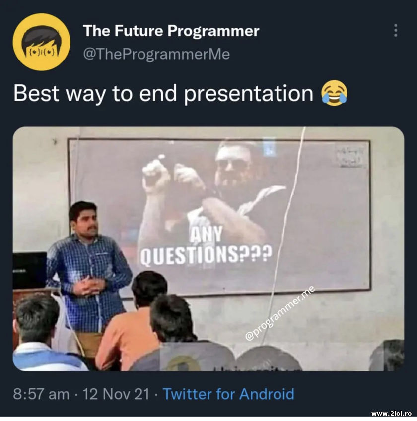 Best way to end presentation | poze haioase