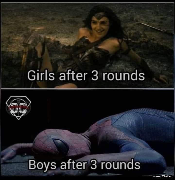 Girls after 3 rounds and boys | poze haioase