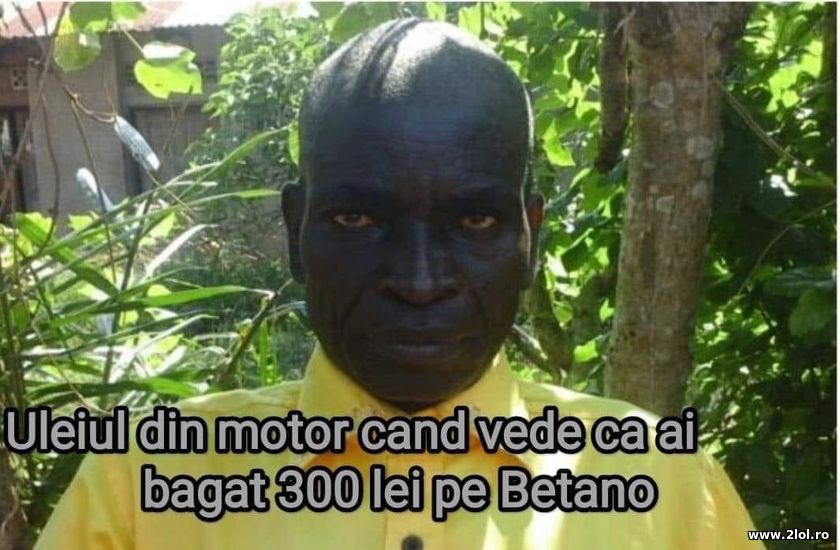 Uleiul din motor cand ai bagat 300 lei pe Betano | poze haioase