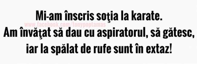 Dracu l-a pus să-și înscrie soția la karate | poze haioase