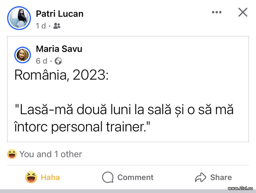 Lasa-ma 2 luni la sala si ma fac personal trainer | poze haioase