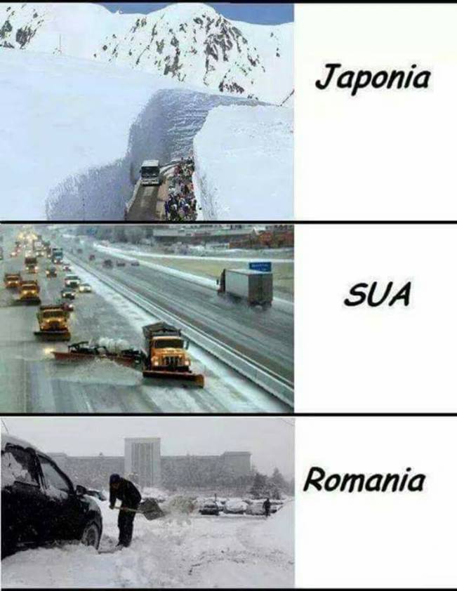 Dezăpezirea în Japonia,SUA şi România | poze haioase