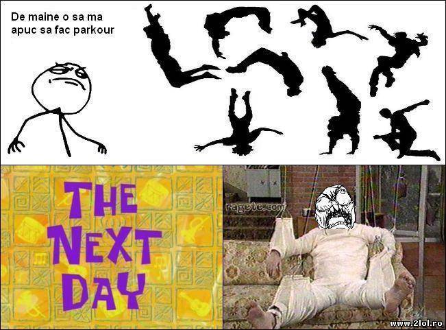 Apucatul de parkour | poze haioase