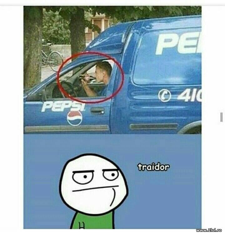 Traidor: Coke in Pepsi car | poze haioase