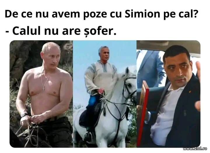 De ce nu sunt poze cu Simion pe cal? | poze haioase