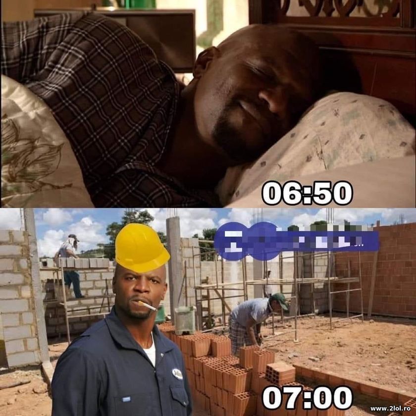 In bed at 06:50 and at work at 07:00 | poze haioase