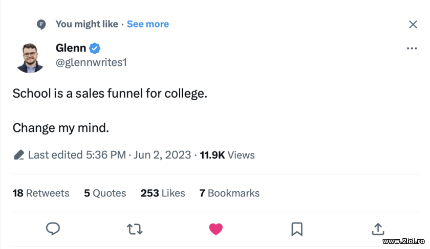 School is a sales funnel for college | poze haioase