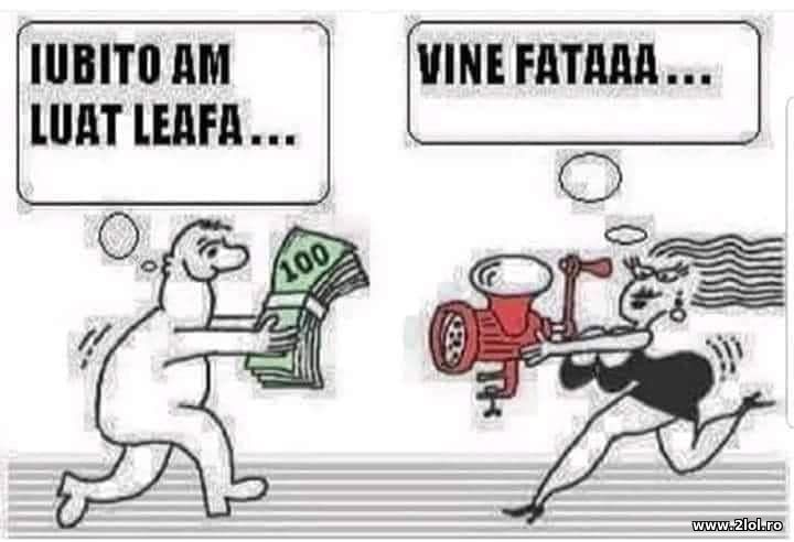 Iubito am luat leafa | poze haioase