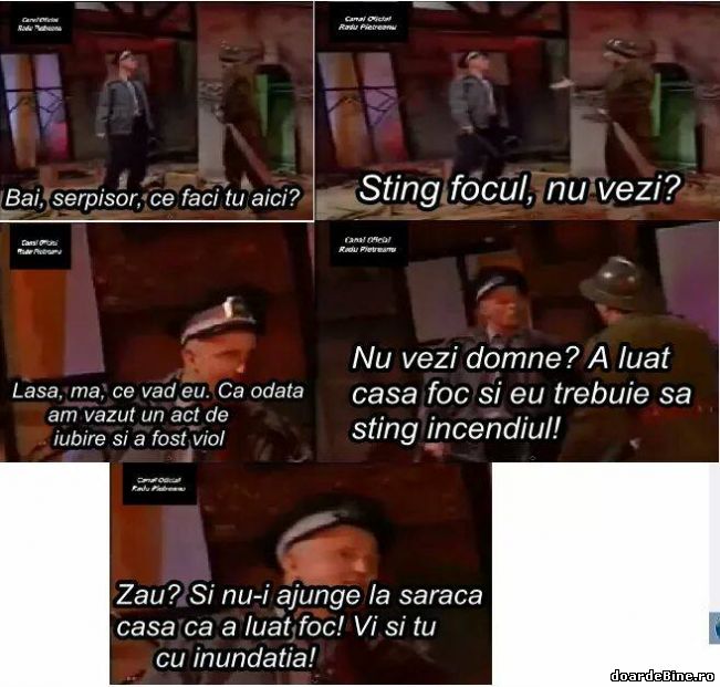 Garcea și pompierul | poze haioase