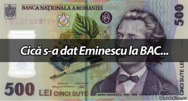 Cică s-a dat Eminescu la BAC | poze haioase