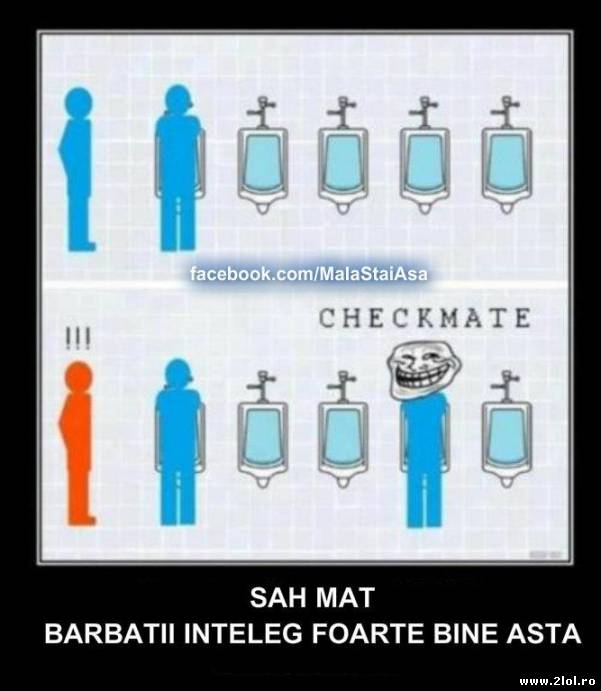 Sah Mat la toaleta, barbatii inteleg | poze haioase