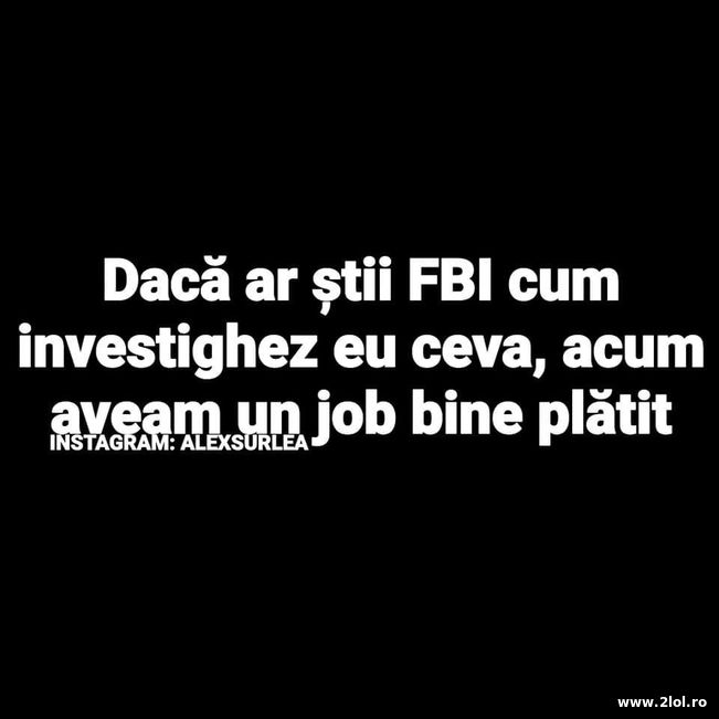 Daca ar stii FBI cum investighez eu ceva | poze haioase
