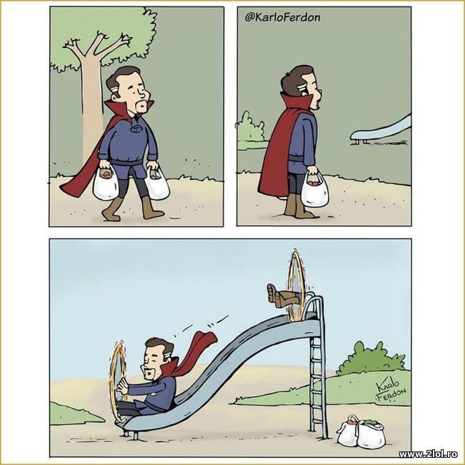 Cum se distreaza Doctor Strange din Marvel | poze haioase