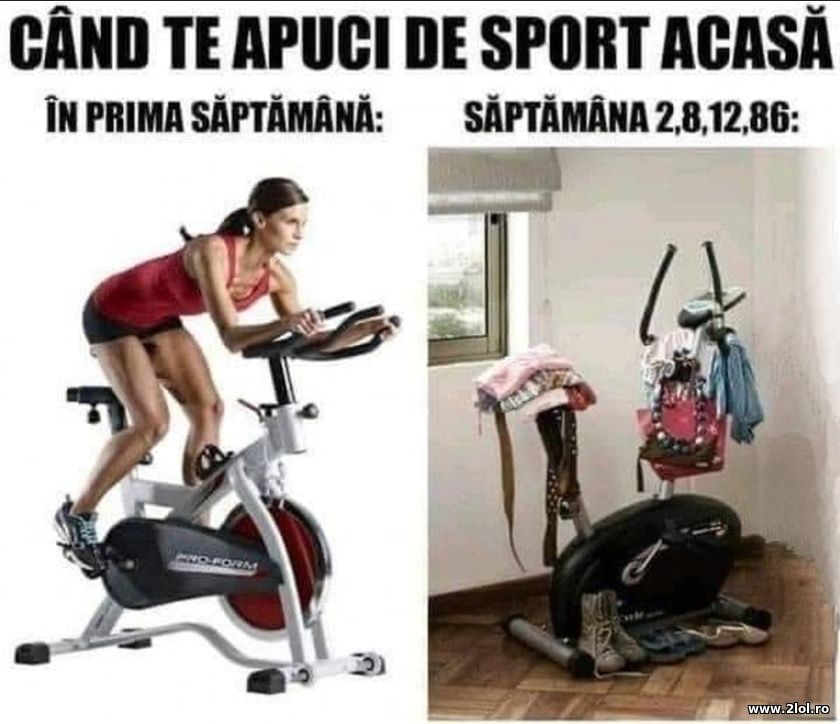 Cand te apuci de sport acasa | poze haioase
