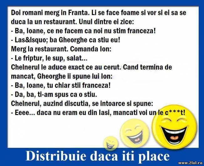 Doi țărani într-un restaurant din Franța | poze haioase