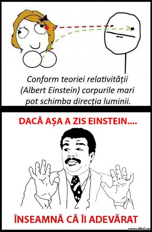 Corpurile mari pot schimba direcția luminii | poze haioase