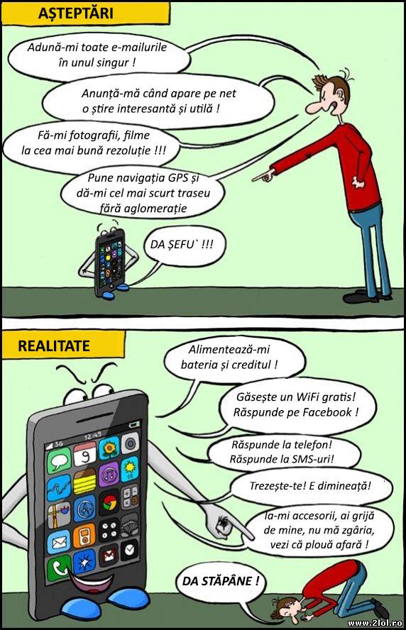 Cine e stăpânul? Omul sau telefonul? | poze haioase