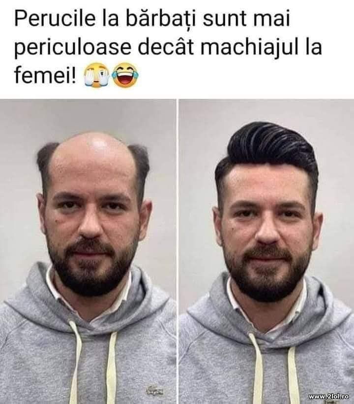 Perucile la barbati sunt mai periculoase | poze haioase