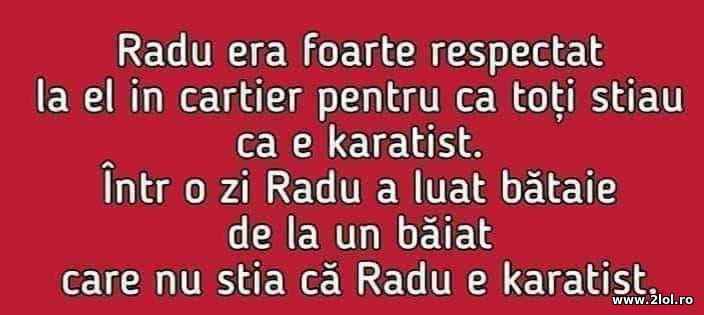Ce a patit intr-o zi Radu karatistul | poze haioase