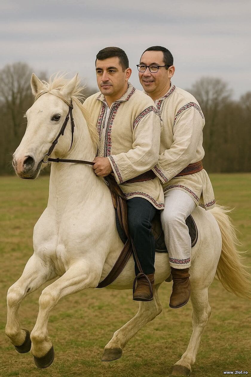 Ponta si Georgescu pe cal | poze haioase
