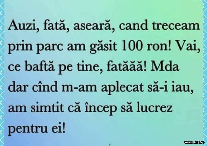 Am gasit 100 ron | poze haioase