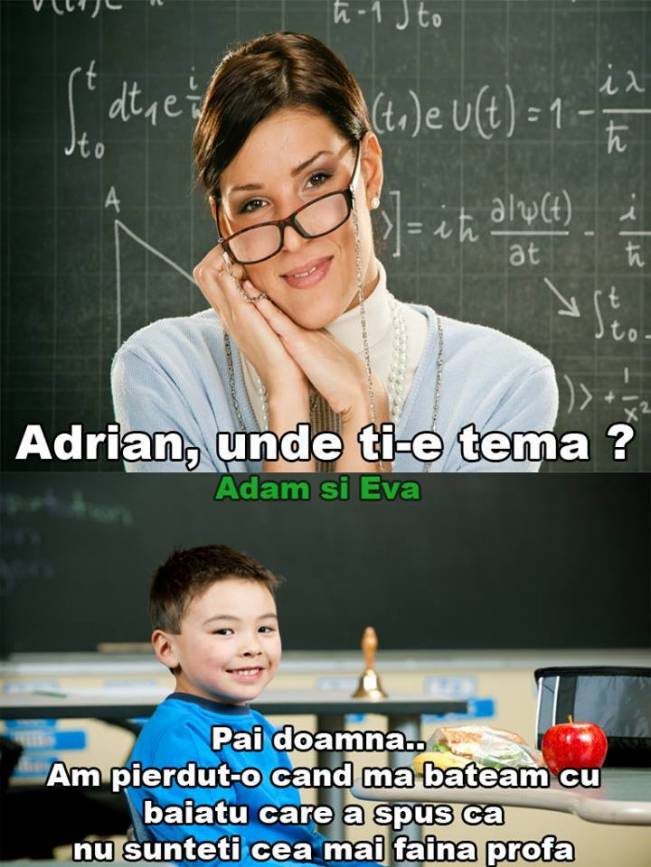 Și așa a scăpat Adrian cu tema nefăcută | poze haioase