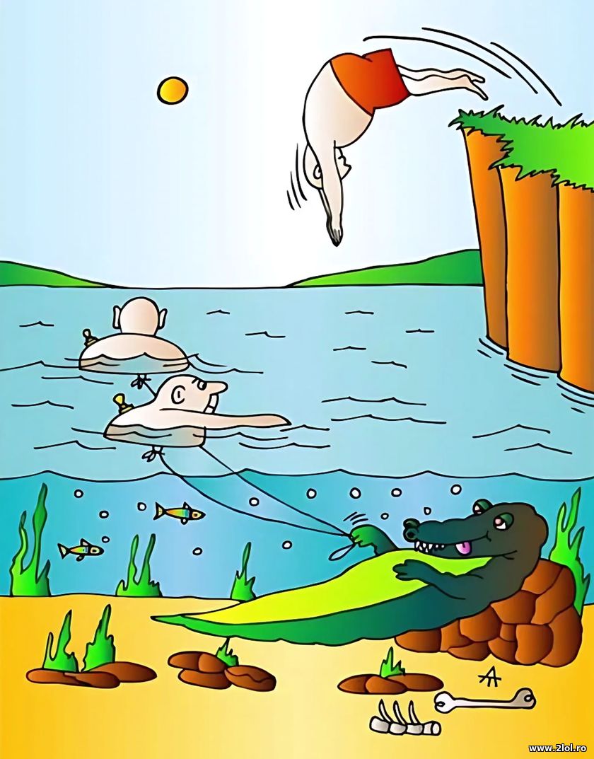 Crocodilul la pescuit | poze haioase