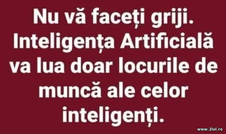 Nu va faceti griji de Inteligenta Artificiala | poze haioase
