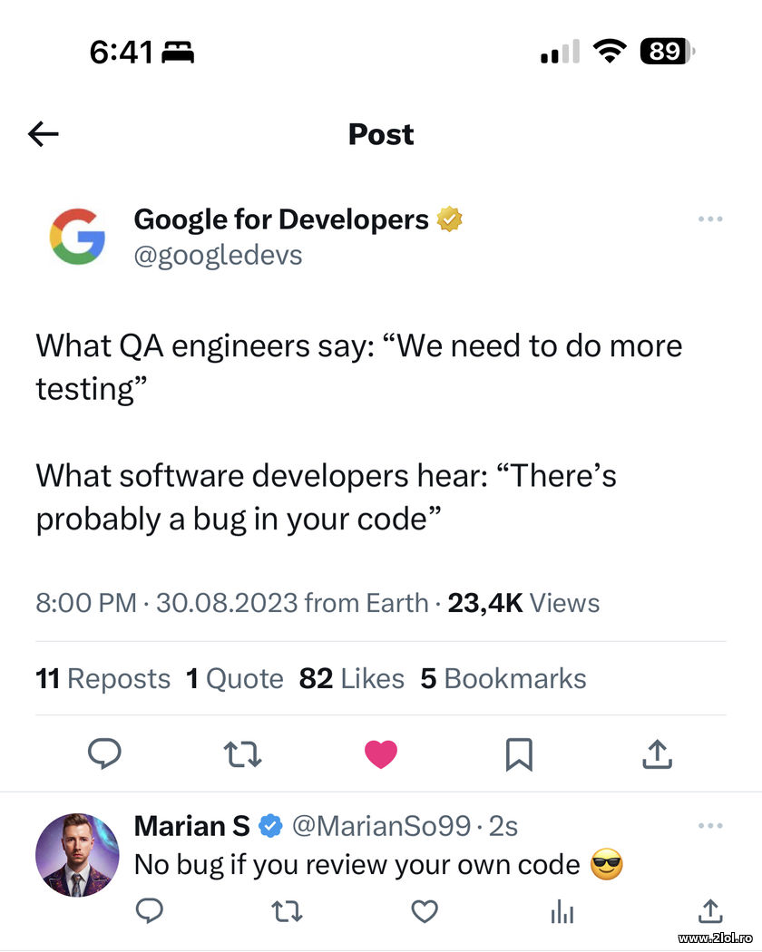 No bug if you review your own code | poze haioase