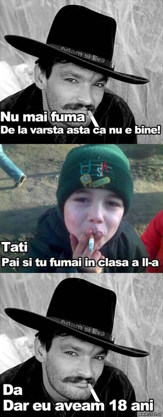 Tati, păi și tu fumai în clasa a doua | poze haioase
