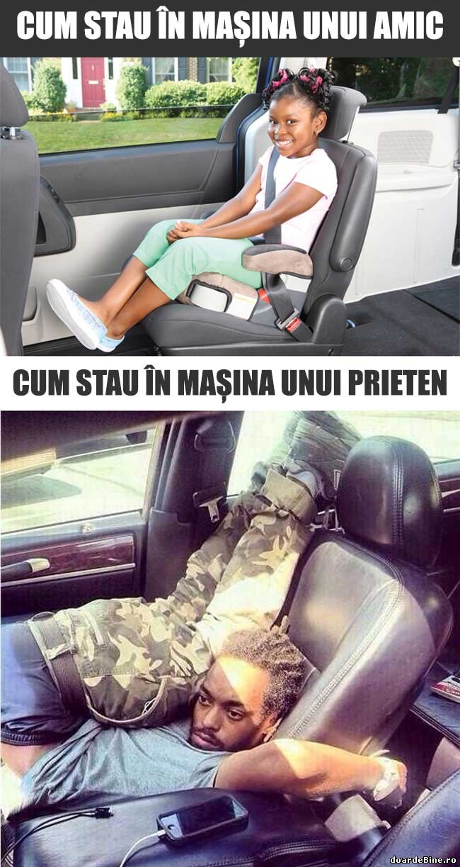 În mașina unui amic și în a unui prieten | poze haioase