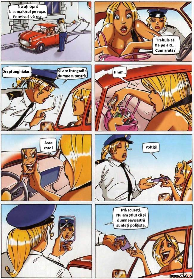 Când o blondă dă de o polițistă mai blondă | poze haioase