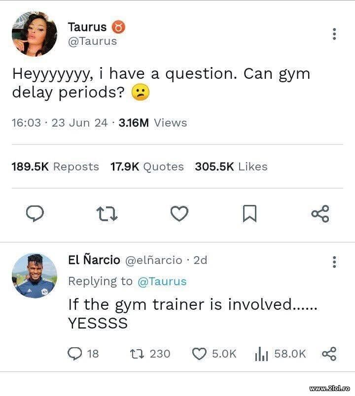 Can gym delay periods? | poze haioase