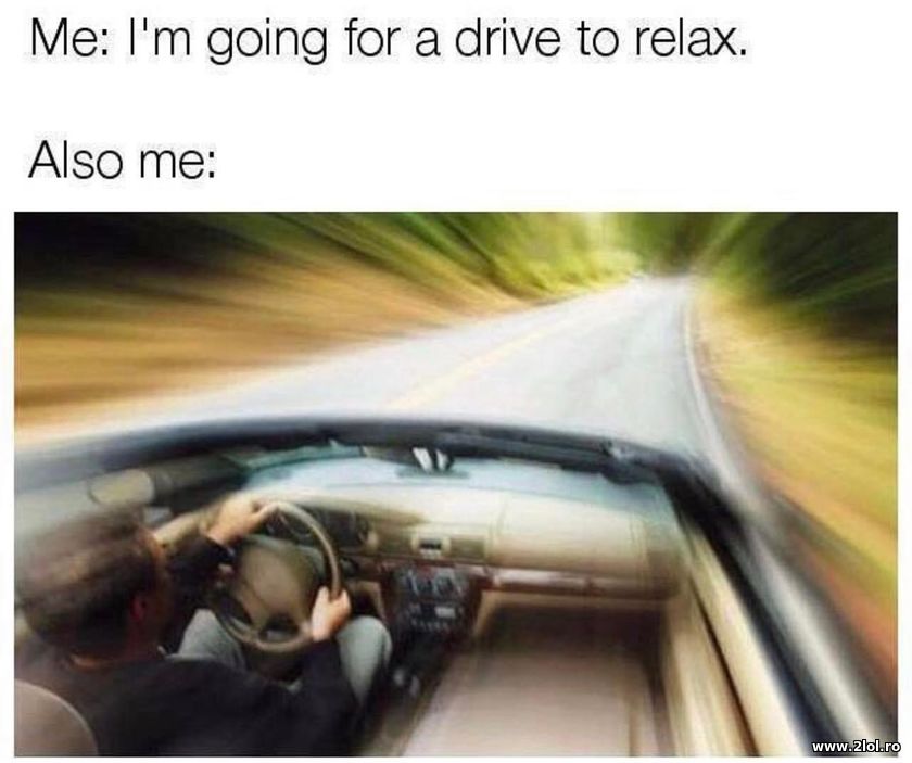 I'm going for a drive to relax | poze haioase